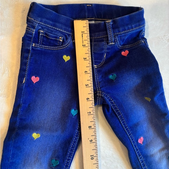 Wonder Nation Blue Denim Leggings with Colorful Heart Details Size 4T-5T - Picture 4 of 8